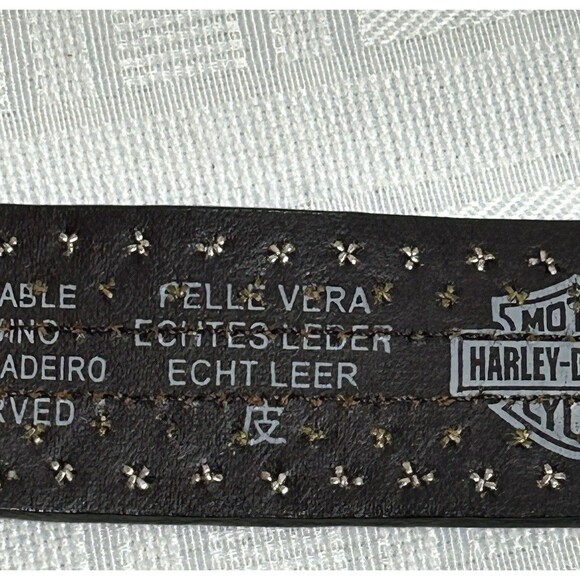 Harley Davidson Womens Size LARGE Brown Leather Teal Blue Gold Silver STUDDED main image 14